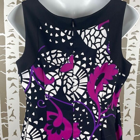 AB Studio Geometric Floral Print Sheath Dress 10 - Picture 8 of 11